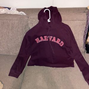 crop top harvard hoodie